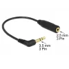 Audio kábel DeLOCK 0,17 m 2,5 mm/3,5 mm čierny