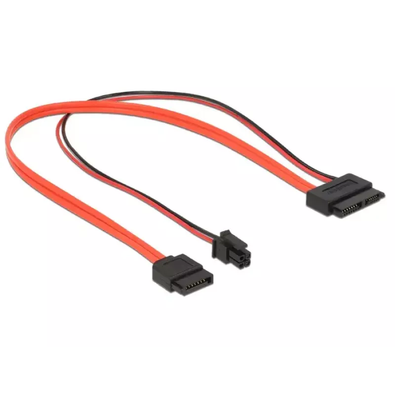 SATA kábel DeLOCK 0,3 m SATAIII 7p + 4p/slim SATAIII 13p