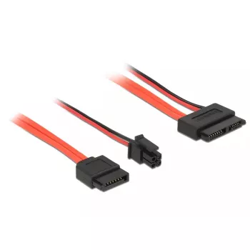 SATA kábel DeLOCK 0,3 m SATAIII 7p + 4p/slim SATAIII 13p