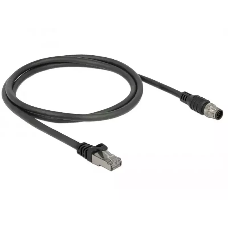 Sieťový kábel DeLOCK 84922 RJ-45 M12 Cat5e 1 m čierny