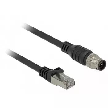 Sieťový kábel DeLOCK 84922 RJ-45 M12 Cat5e 1 m čierny