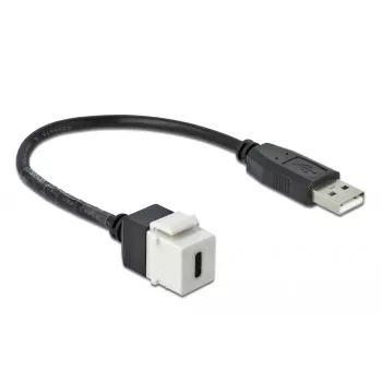 Keystone modul DeLOCK 86382 plochý čierny biely USB C