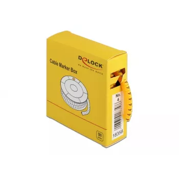 Box na označovanie káblov DeLOCK č. 4 žltá 500 ks