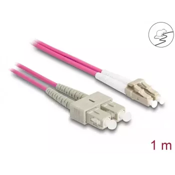 DeLOCK optický kábel LC Duplex na SC Duplex OM4 1 m