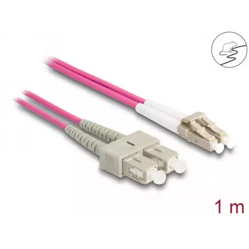 DeLOCK optický kábel LC Duplex na SC Duplex OM4 1 m
