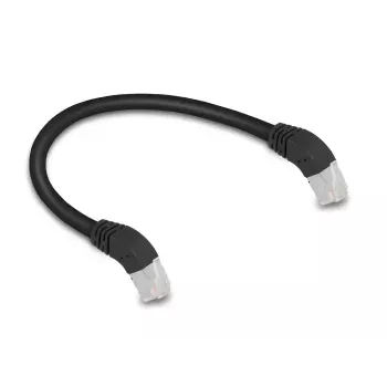 Sieťový kábel DeLOCK RJ45 Cat.6A S/FTP 45° smerom nadol 0,25 m čierny