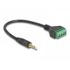 Audio kábel DeLOCK 66268 0,2 m 3,5 mm konektor samica svorka konektor samec čierny zelený