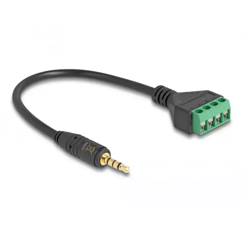 Audio kábel DeLOCK 66268 0,2 m 3,5 mm konektor samica svorka konektor samec čierny zelený