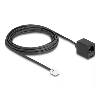 DeLOCK telefónny kábel RJ11 konektor samec na RJ45 konektor samica čierny 5 m