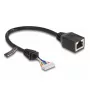Sieťový kábel DeLOCK 88006 RJ45 konektor samica na kolíkový rad konektor samica Cat5e 0,23m čierny