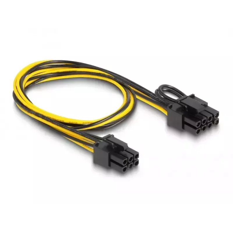DeLOCK 83004 interný napájací kábel 0,5 m PCI-E 6-Pin na 2 x 6+2-Pin