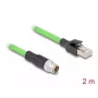 Sieťový kábel DeLOCK M12 kábel X-kódovaný 8-pólový konektor samec na RJ45 konektor samec PUR TPU 2m