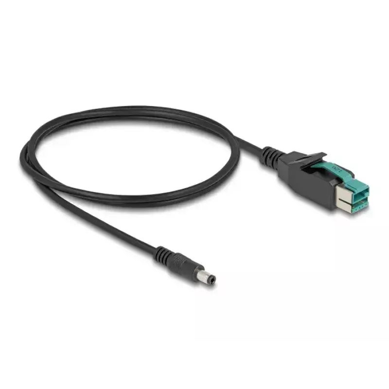 DeLOCK PoweredUSB kábel konektor samec 12 V na DC 5,5 x 2,5 mm konektor samec 3 m