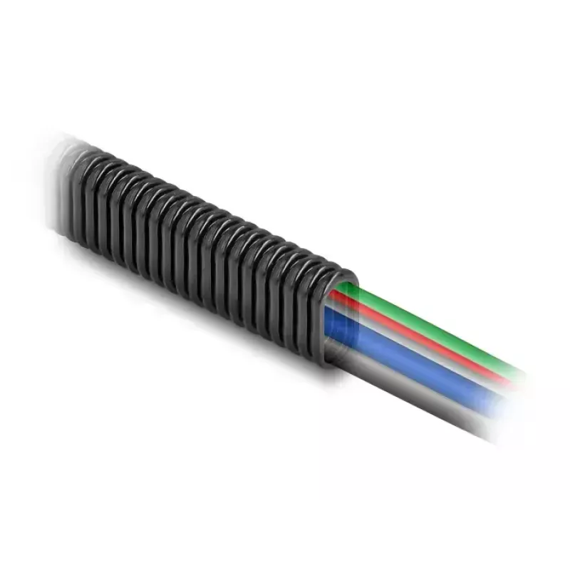 DELOCK plastová flexibilná oválna káblová ochranná hadica 13,6 x 6,3 mm, 5 m, čierna