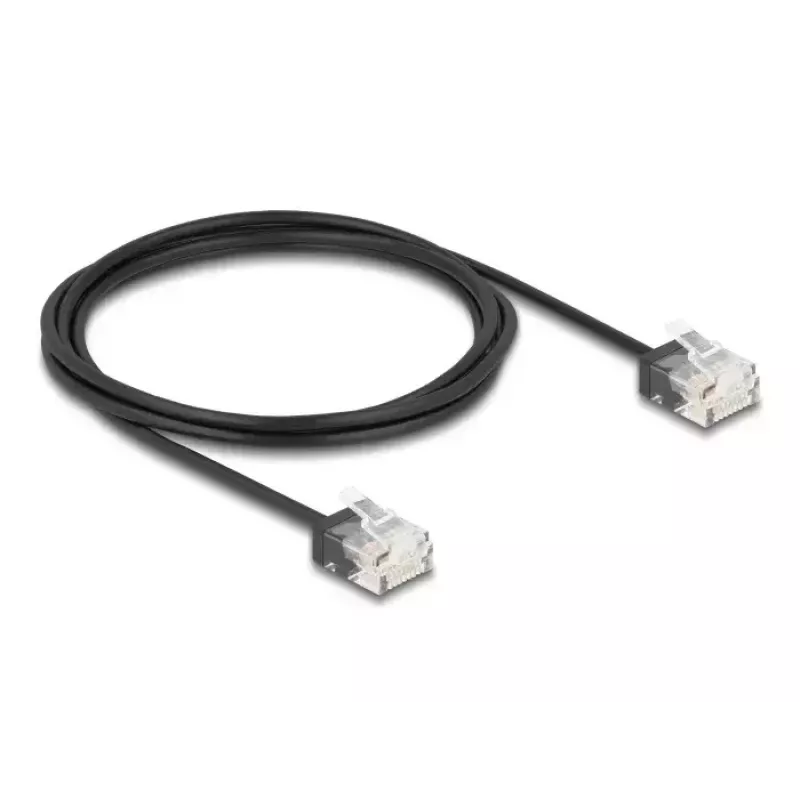 Sieťový kábel DeLOCK RJ45 Cat.6 UTP ultra tenký 2m čierny