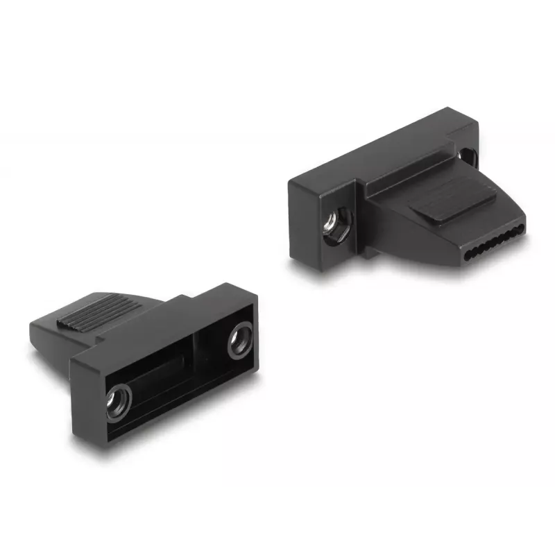 Priechodka kábla DELOCK D-Sub puzdro 9-polové pre plochý kábel, plast, čierna, 25×32×14 mm