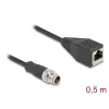 DeLOCK M12 kábel X-kódovaný 8 pin konektor samec na konektor samica RJ45 Cat5e 0,5 m čierny