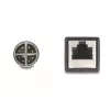 DeLOCK M12 kábel X-kódovaný 8 pin konektor samec na konektor samica RJ45 Cat5e 0,5 m čierny