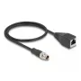 DeLOCK M12 kábel X-kódovaný 8 pin konektor samec na konektor samica RJ45 Cat5e 0,5 m čierny