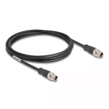 Sieťový kábel DeLOCK M12 kábel X-kódovaný 8-polový konektor samec na konektor samec Cat5e 2 m čierny