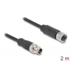 Sieťový kábel DeLOCK M12 kábel X-kódovaný 8-polový konektor samec na konektor samica Cat5e 2 m čierny
