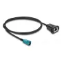 Koaxiálny kábel DELOCK 90699 s HSD-Z na RJ-45 konektor, 1 m, čierny/modrý