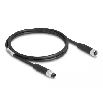 DeLOCK M8 4-polový kábel A-kódovaný konektor samec na konektor samica PUR TPU 1 m