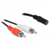 Audio kábel DeLOCK 85808 1,4 m 2xRCA 3,5 mm čierny červený biely