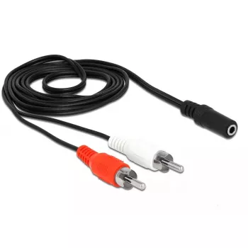 Audio kábel DeLOCK 85808 1,4 m 2xRCA 3,5 mm čierny červený biely