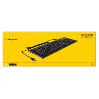 DeLOCK 12672 klávesnica Office USB QWERTZ nemecká čierna