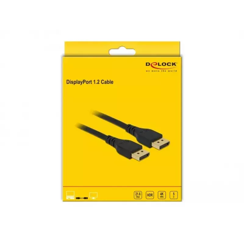 DisplayPort kábel DeLOCK 85912 4K 60 Hz 5 m bez zaistenia