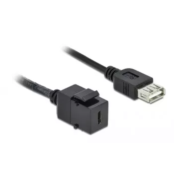Keystone modul DeLOCK 86384 plochý čierny USB C