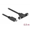DeLOCK kábel USB 2.0 Micro-B konektor samica panelová montáž na USB 2.0 Micro-B konektor samec 0,5 m