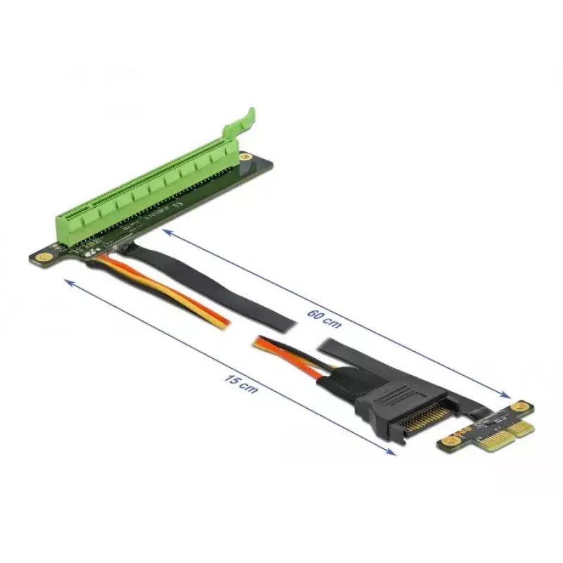 Riser karta DeLOCK PCI Express x1 na x16 s flexibilným káblom 80 cm
