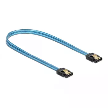 SATA kábel DeLOCK 82133 UV-Glow efekt modrá 70 cm