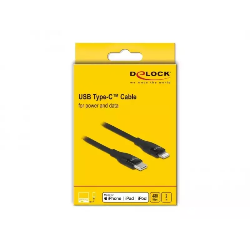 Dátový a nabíjací kábel USB Type-C na Lightning DeLOCK 86638