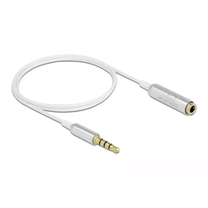 Audio predlžovací kábel DeLOCK 66072 3,5 mm samec na samica ultra tenký 0,5 m biely