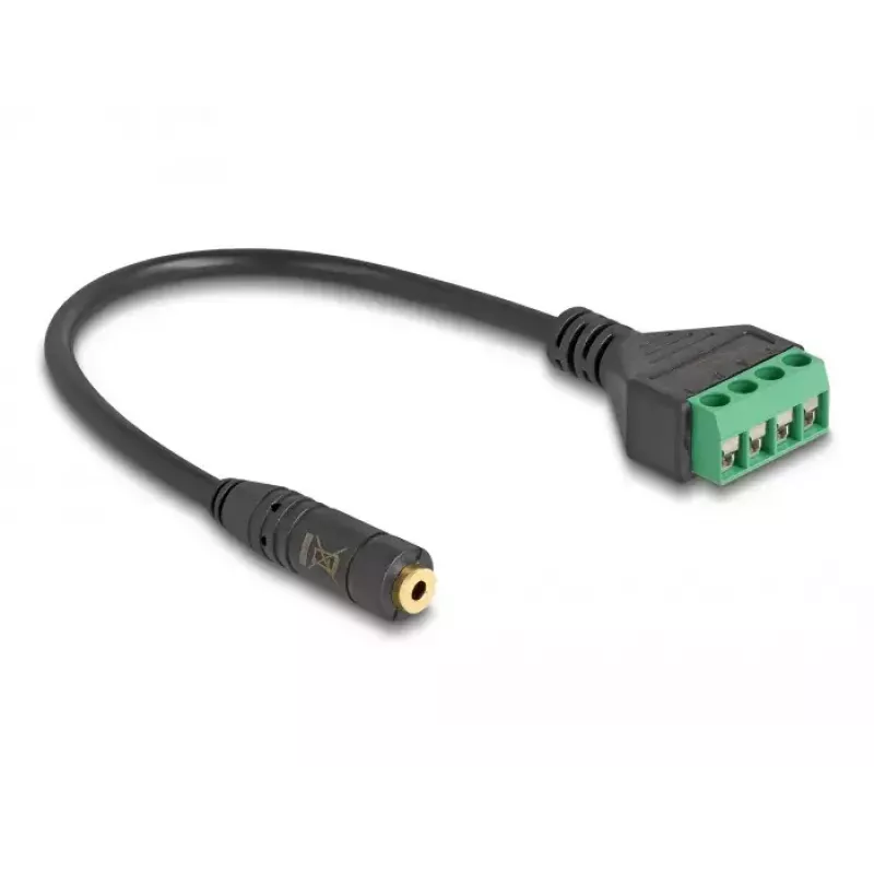 Audio kábel DeLOCK 66294 0,2 m 2,5 mm konektor samica na terminál konektor samec čierny