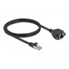 Sieťový predlžovací kábel DeLOCK S/FTP RJ45 konektor samec na RJ45 konektor samica Cat.6A 1 m čierny 87001