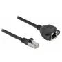 Sieťový predlžovací kábel DeLOCK S/FTP RJ45 konektor samec na RJ45 konektor samica Cat.6A 1 m čierny 87001