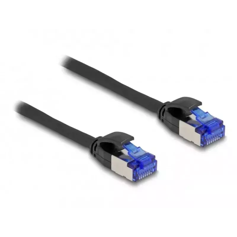 Sieťový kábel DeLOCK RJ45 Cat.6A S/FTP tenký 0,5 m čierny