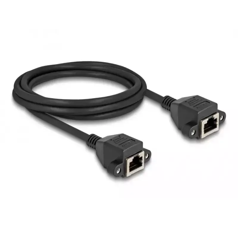 DeLOCK RJ50 predlžovací kábel konektor samica na konektor samica S/FTP 2 m čierny
