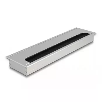 Priechodka na káble do stola DELOCK 66863, strieborná, 80×300×28 mm, 1 ks