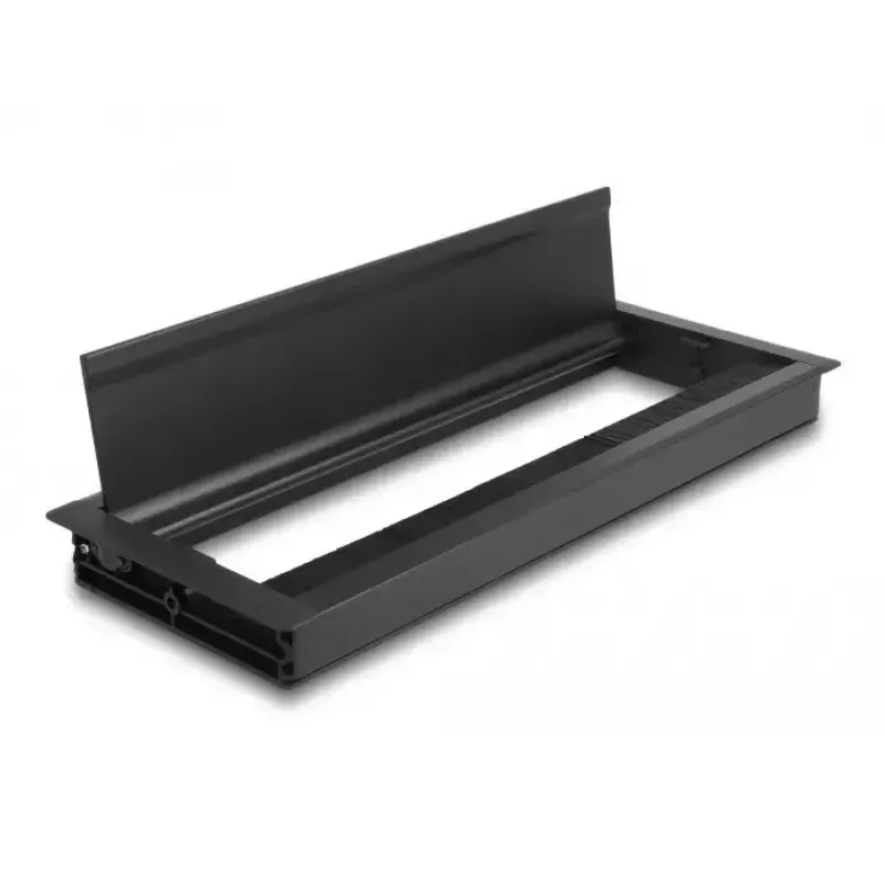 DeLOCK priechodka na káble pre montáž na stôl s kefou 300 x 120 x 28 mm čierna