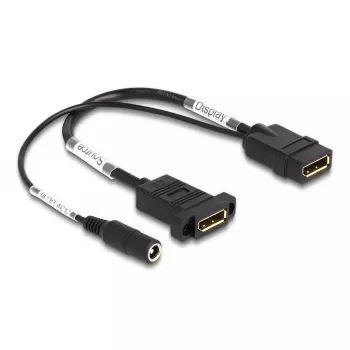 DeLOCK DisplayPort kábel 4K 60 Hz DC napájanie 0,30 m panelová montáž