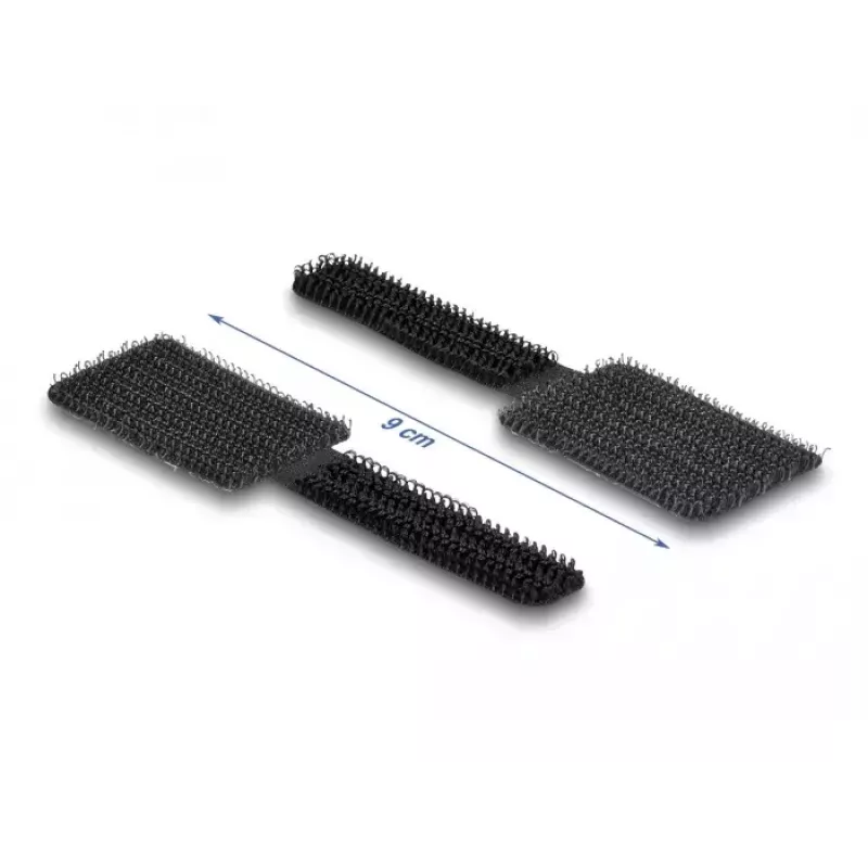 DeLOCK mini suchý zips držiak na káble 90 mm x 24 mm samolepiaci 10 ks čierny