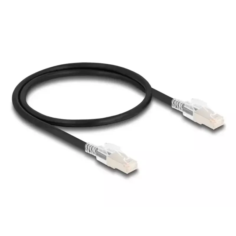 Sieťový kábel DELOCK 80254 Cat6a S/FTP (S-STP) RJ-45 na RJ-45 0,5 m čierny