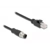 DeLOCK M12 adaptérový kábel D-kódovaný 4-pin konektor samec na RJ45 konektor samec 50 cm