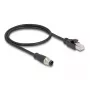 DeLOCK M12 adaptérový kábel D-kódovaný 4-pin konektor samec na RJ45 konektor samec 50 cm