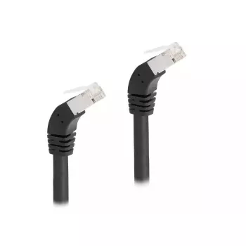 DeLOCK RJ45 sieťový kábel Cat.6A 45° zahnutý nadol 2 m čierny